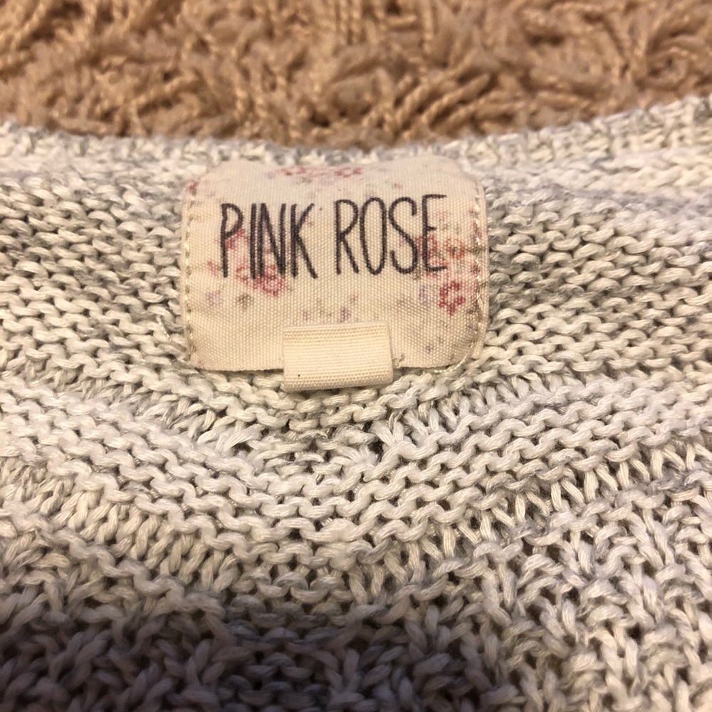 Pink Rose gray sweater